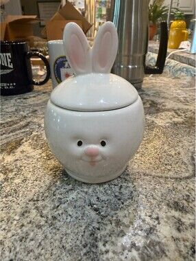 Transpac Ceramic Bunny Canister Jar with Lid